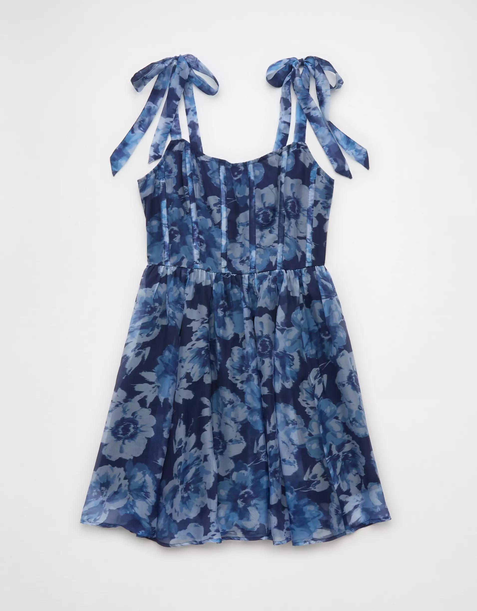 AE Corset Tie Strap Floral Mini Dress Product Image
