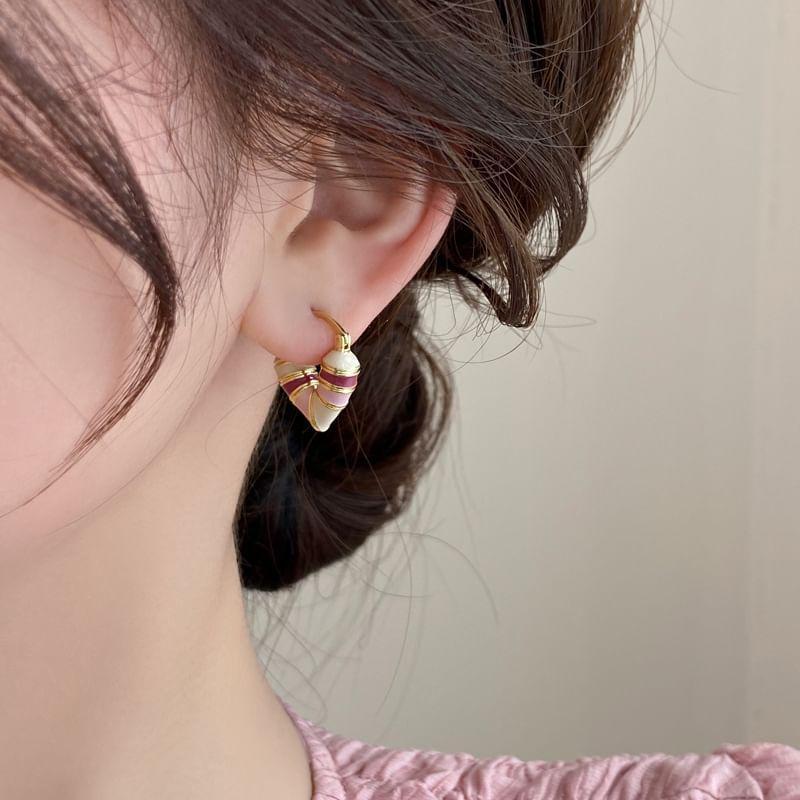 Color Block Heart Hoop Earring Product Image
