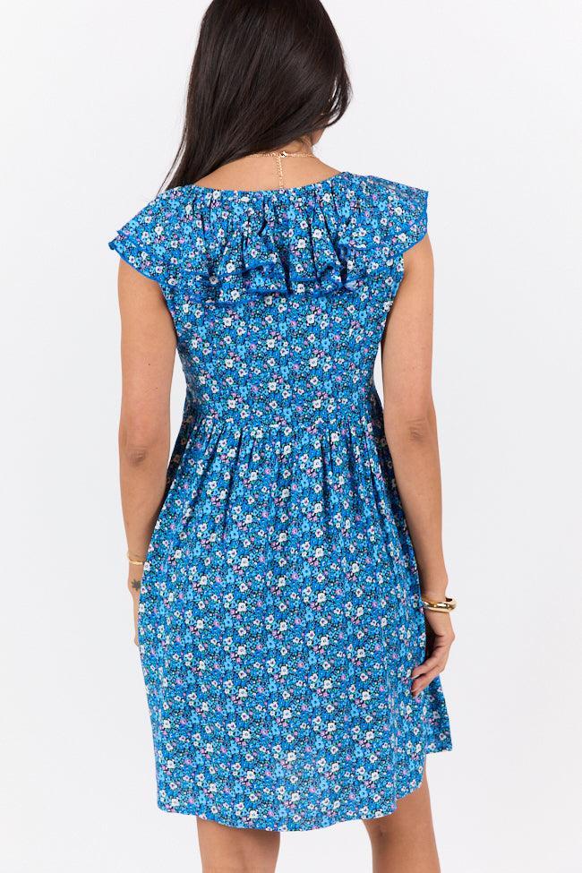 Blooming Blues Floral Mini Dress SALE Product Image