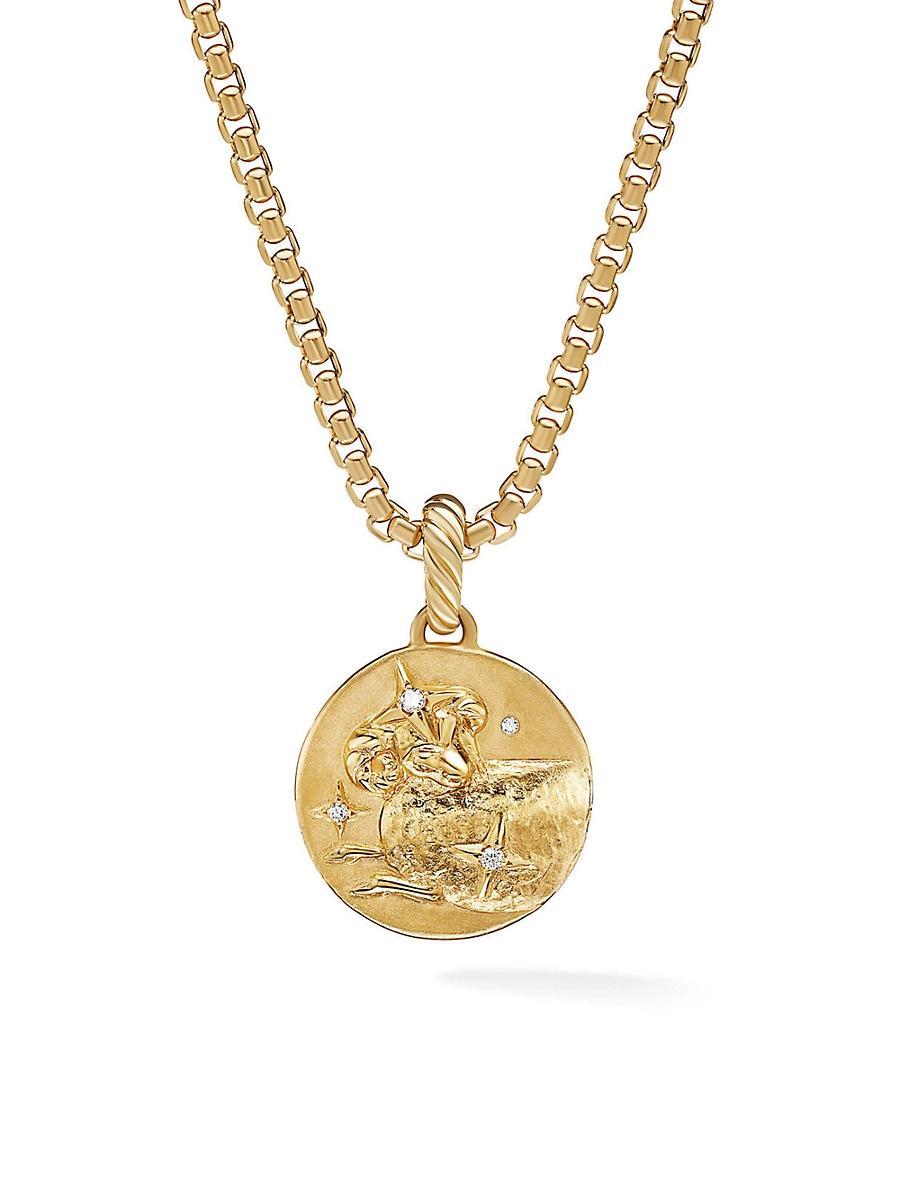 David Yurman 18K Yellow Gold Diamond Aquarius Amulet Pendant Product Image