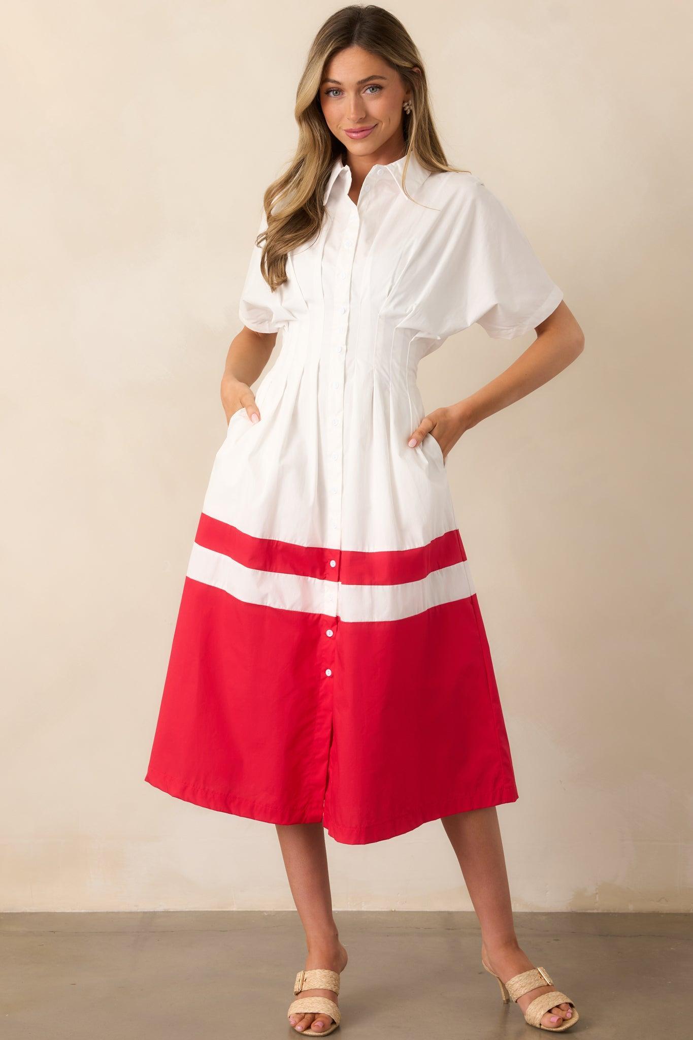 The Diner Downtown Ivory Cotton Maxi Shirt Dress Product Image