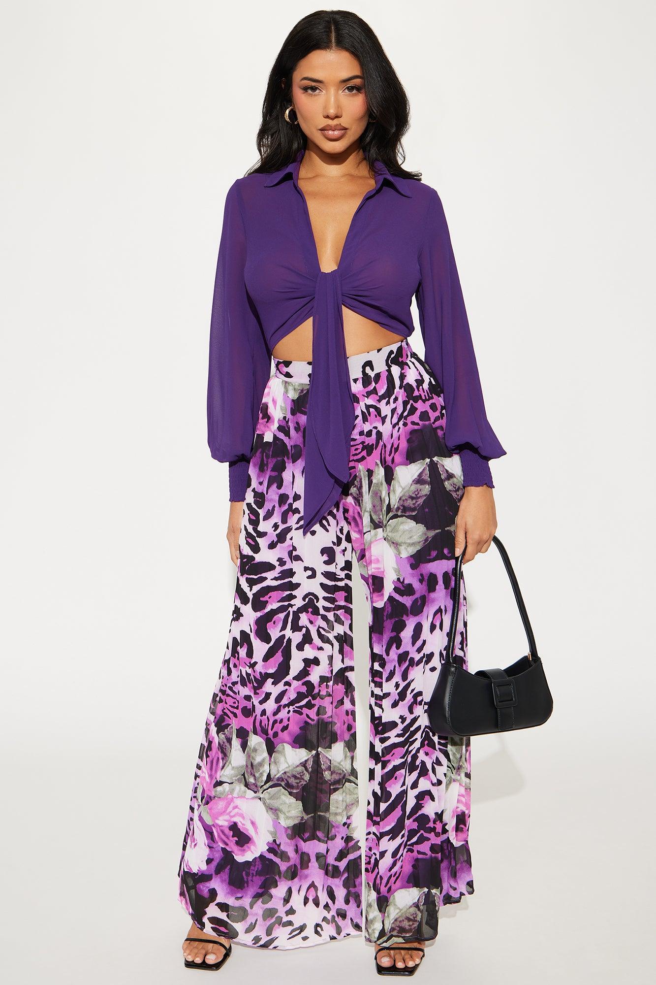 Planning A Getaway Jumpsuit - Purple/combo Product Image