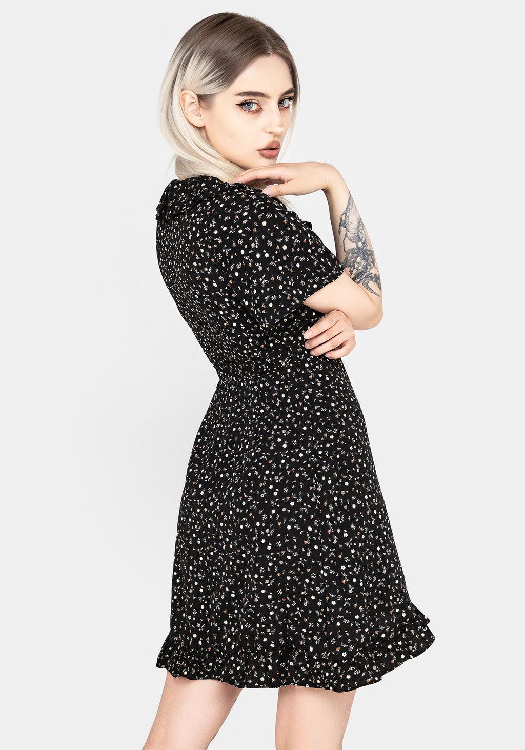 Moonseed Wrap Ruffle Dress Product Image