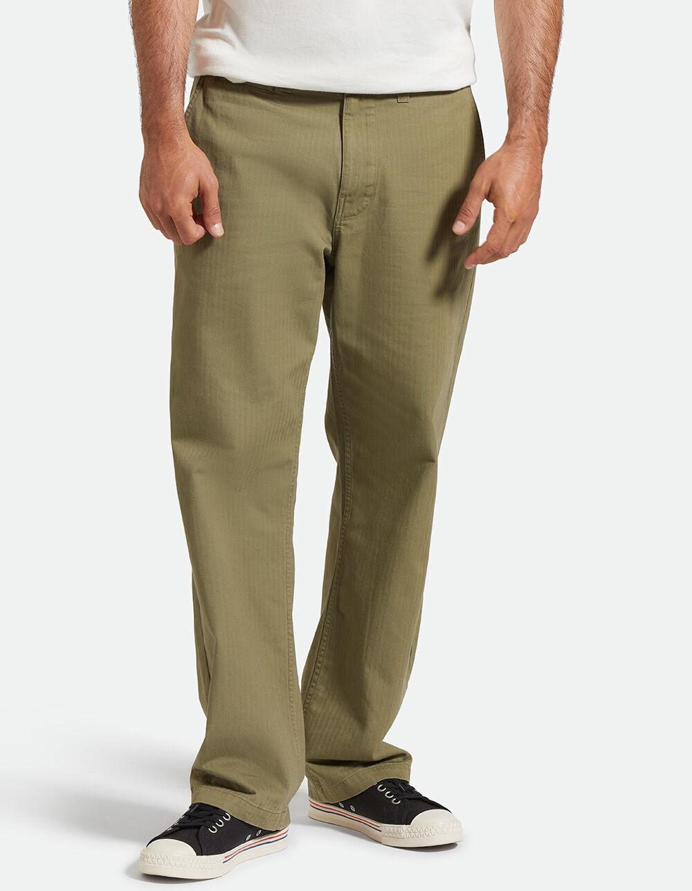 BRIXTON Surplus Herringbone Mens Relaxed Pants - OLIVE Product Image
