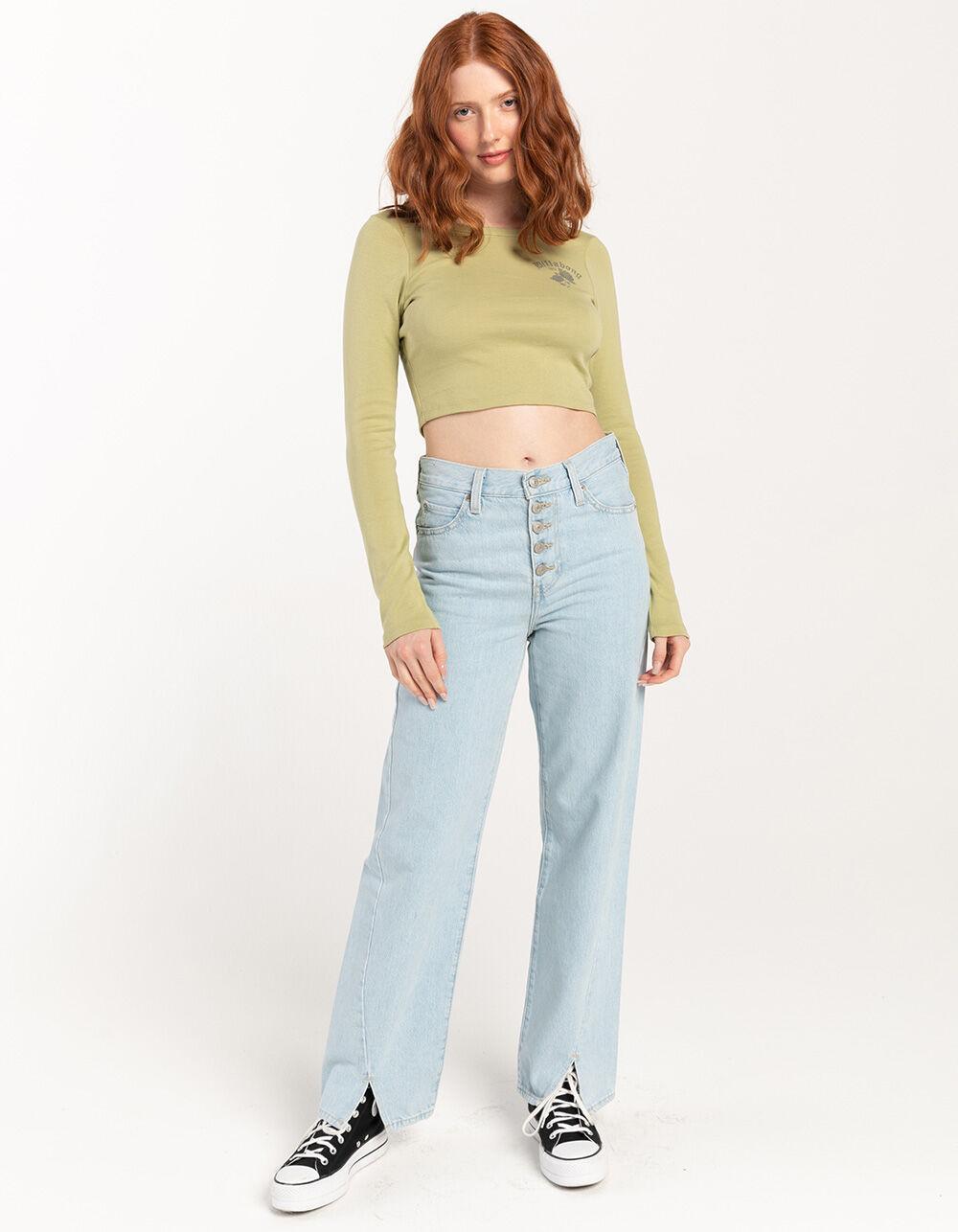 BILLABONG Tropic Breeze Fitted Crop Womens Long Sleeve Tee - ARMY Product Image