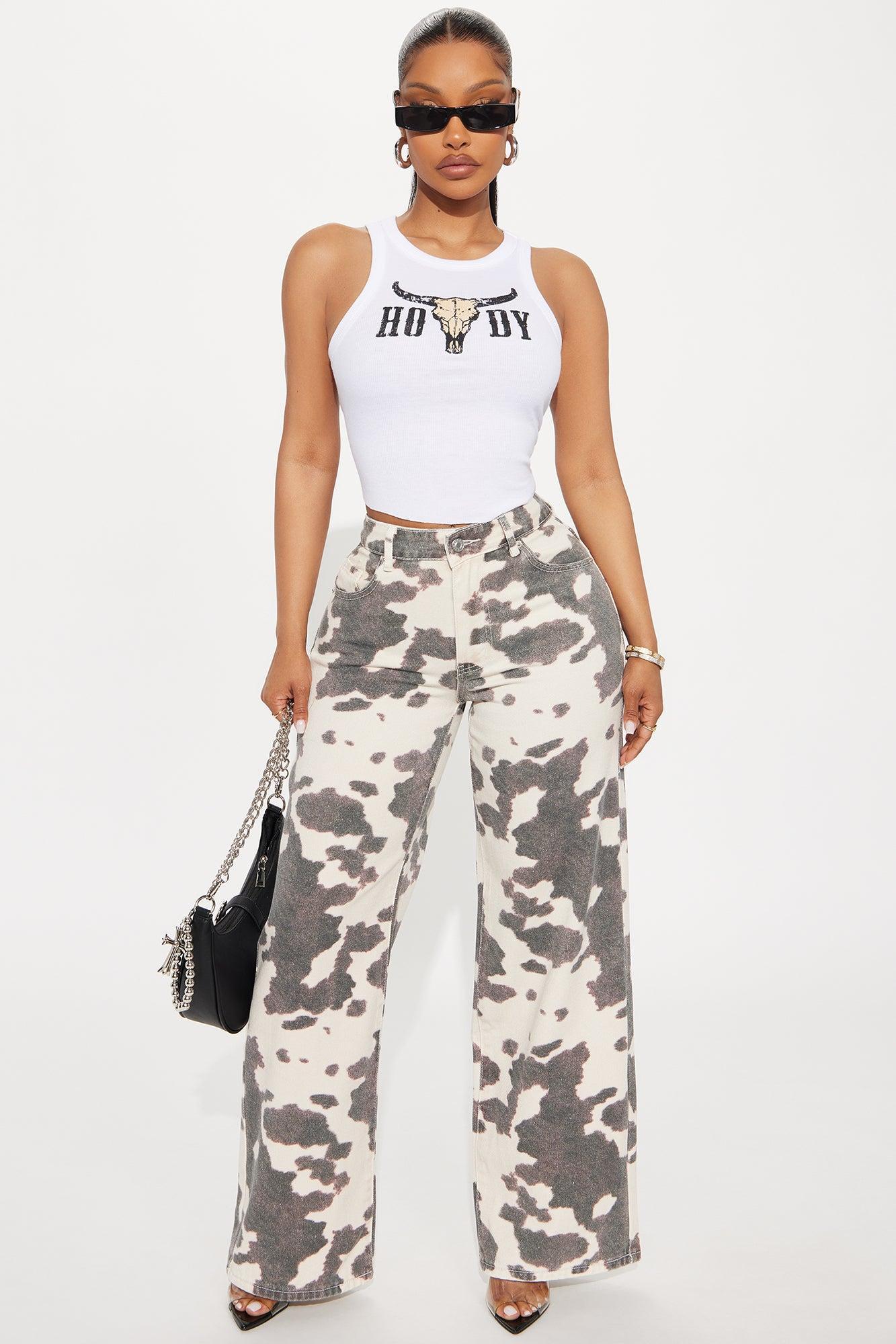 Howdy Ribbed Tank - White Product Image