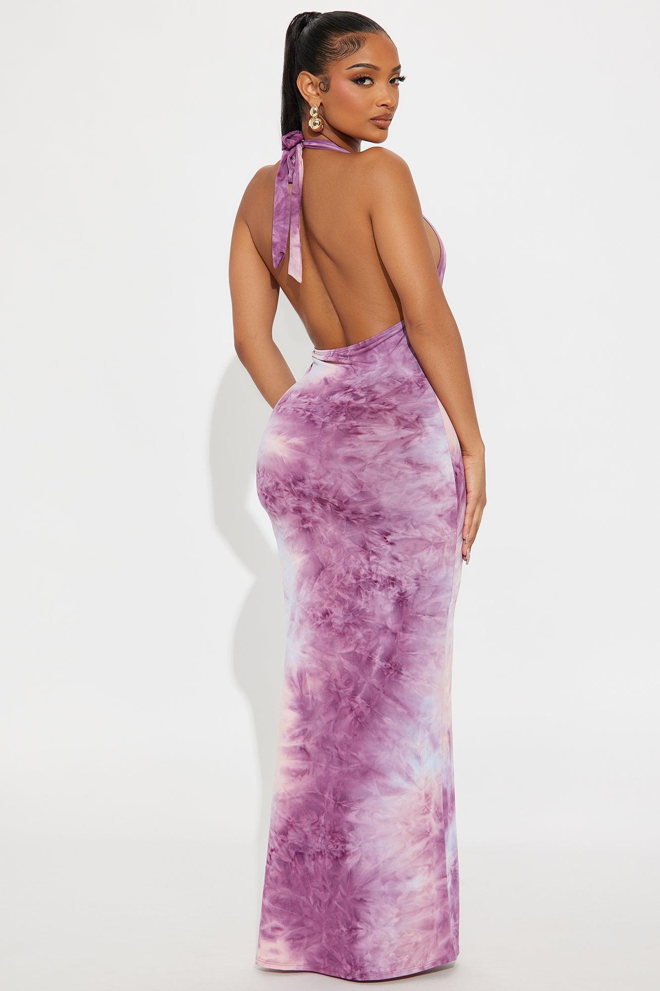 Raelynn Halter Maxi Dress - Purple/combo Product Image