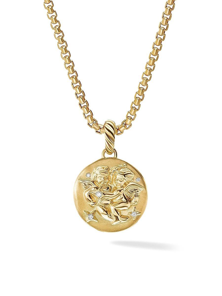 David Yurman 18K Yellow Gold Diamond Aquarius Amulet Pendant Product Image