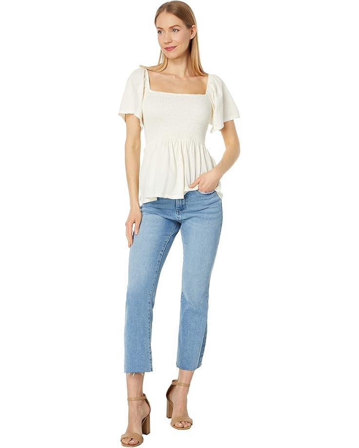 Striped Cotton Jersey Puff-Sleeve Tee Product Image