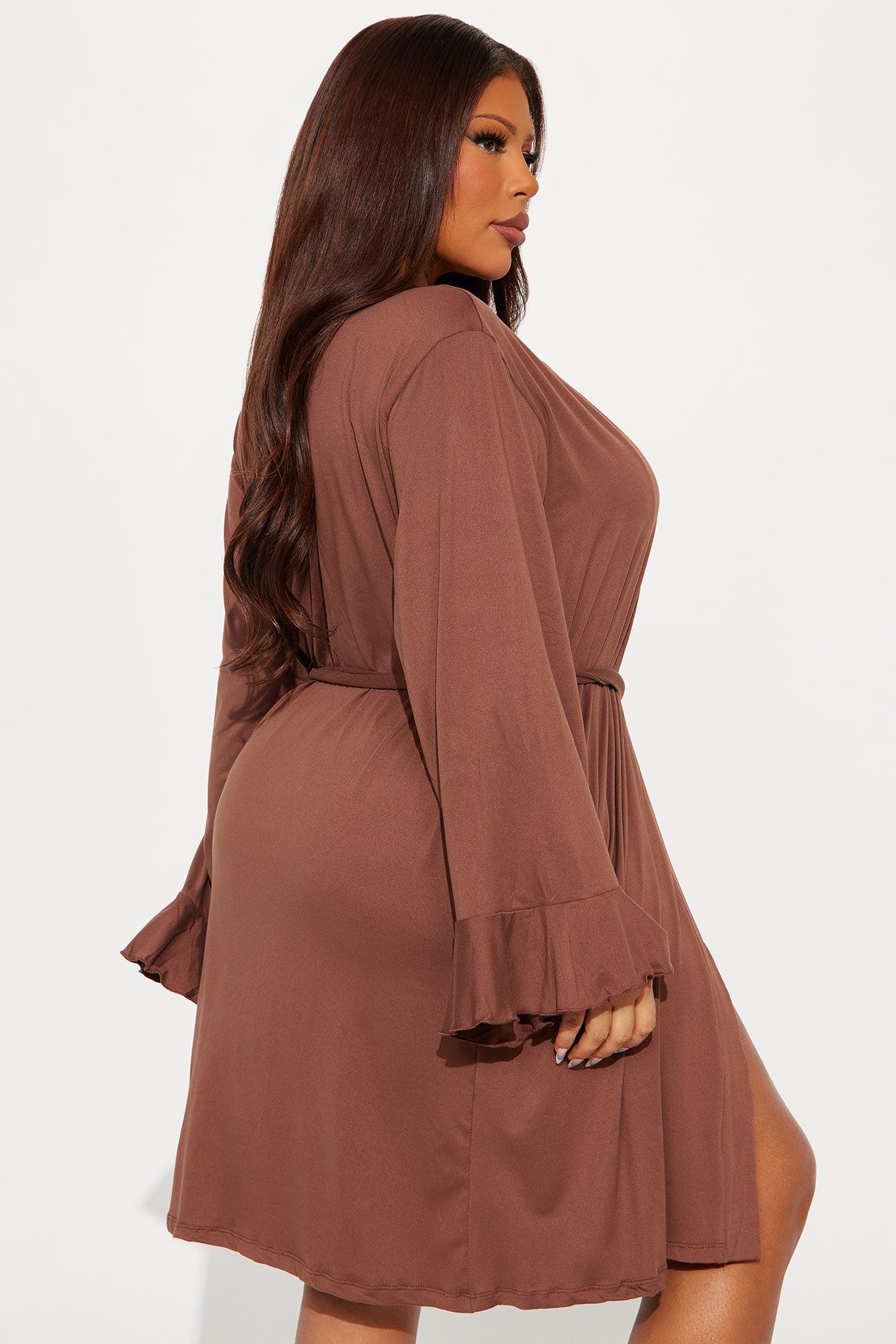 In Bed All Day PJ Robe Set - Chocolate Product Image