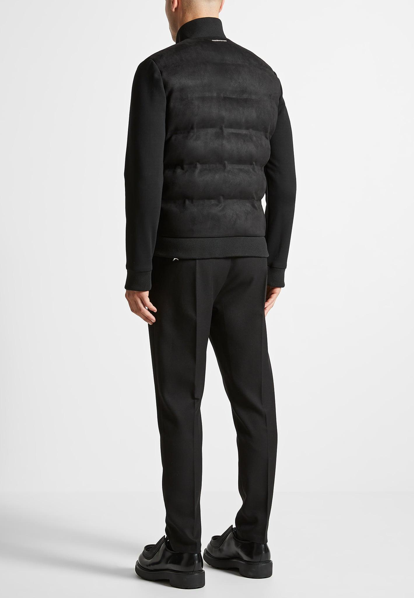Vegan Suede & Jersey Heat Seal Jacket - Black Male Product Image