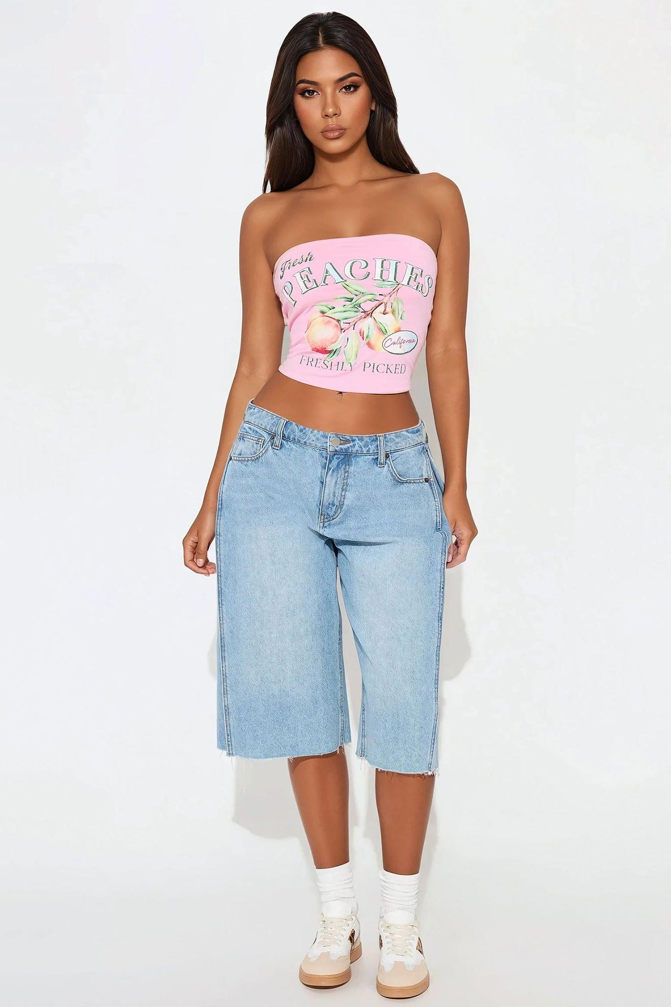 Just Peachy Tube Top - Pink/combo Product Image