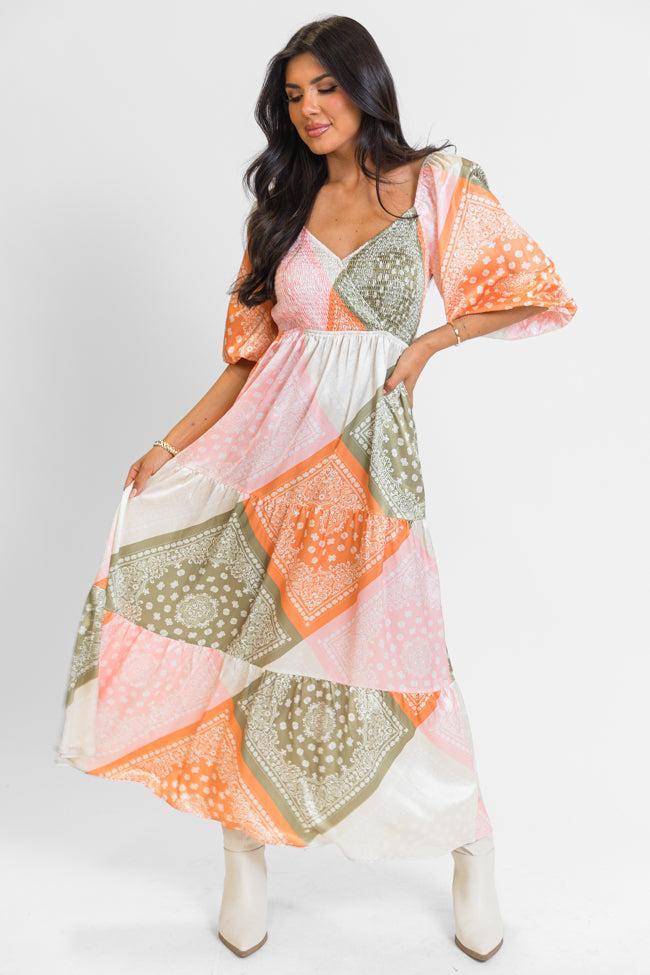 Fall Festivities Multi Patchwork Printed Dress FINAL SALE Product Image