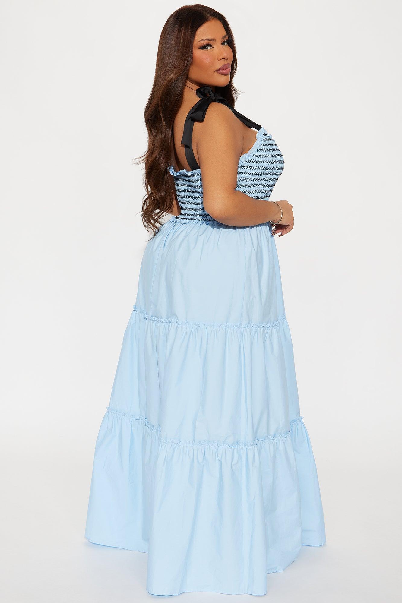 Marissa Poplin Maxi Dress - Blue Product Image