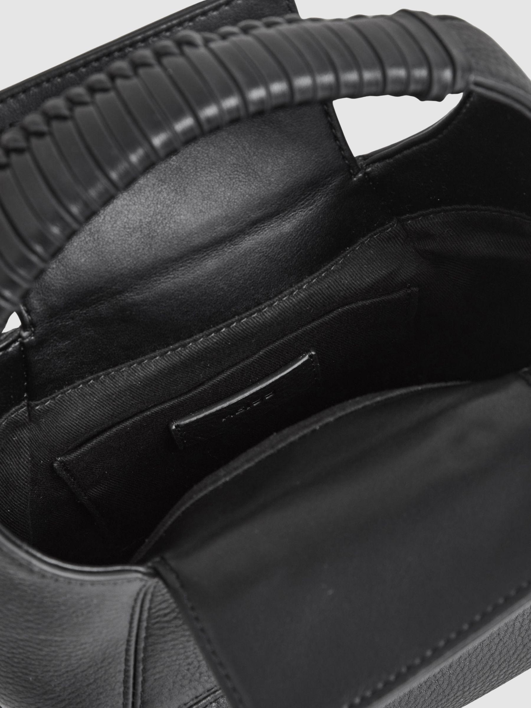 Grained-Leather Shoulder Bag in Black Product Image