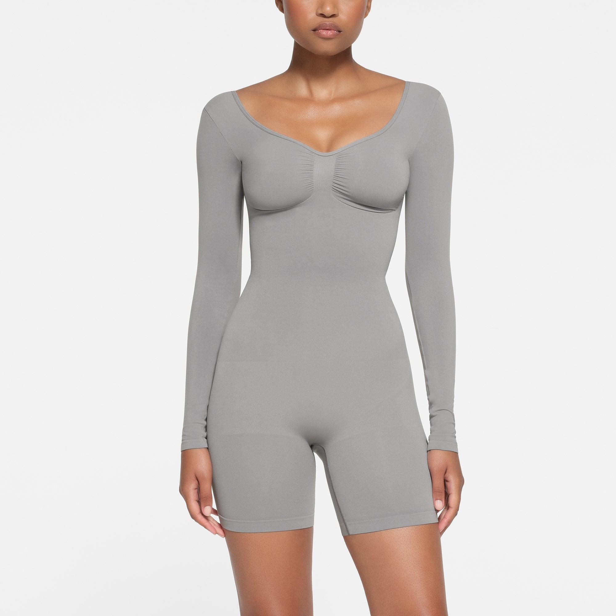 SEAMLESS SCULPT LONG SLEEVE LOW BACK MID THIGH BODYSUIT | PACIFIC Product Image