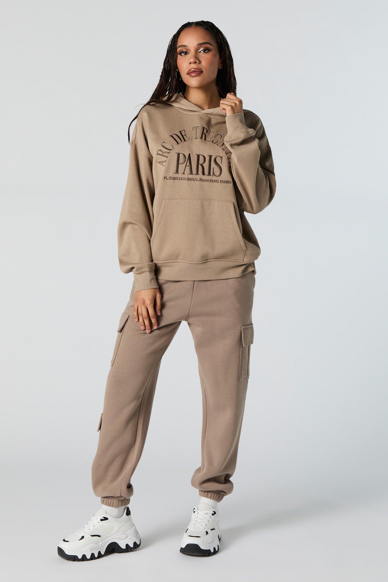 Embroidered Fleece Hoodie Female Product Image