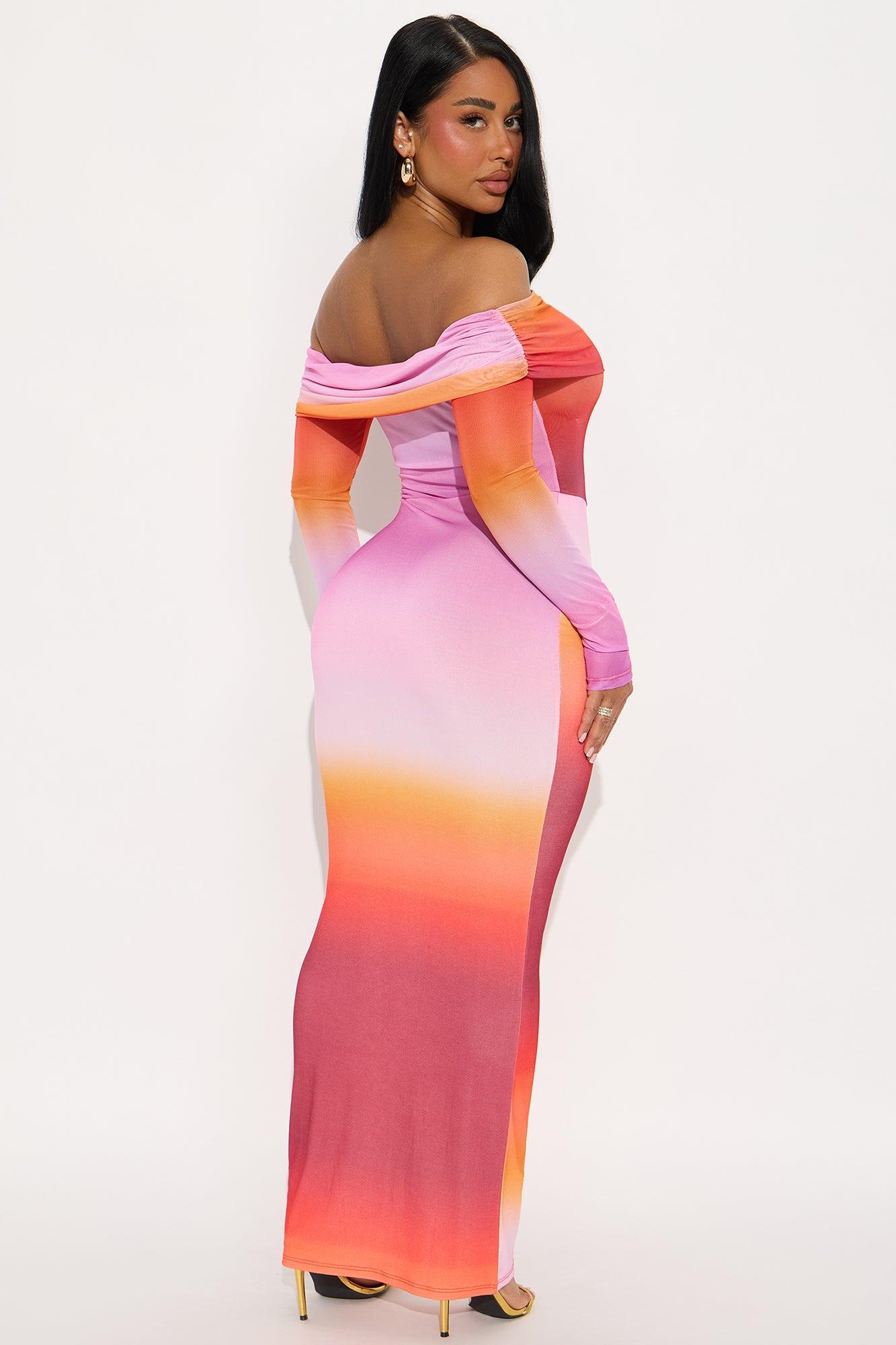 Sunset Walks Ombre Maxi Dress - Orange/combo Product Image