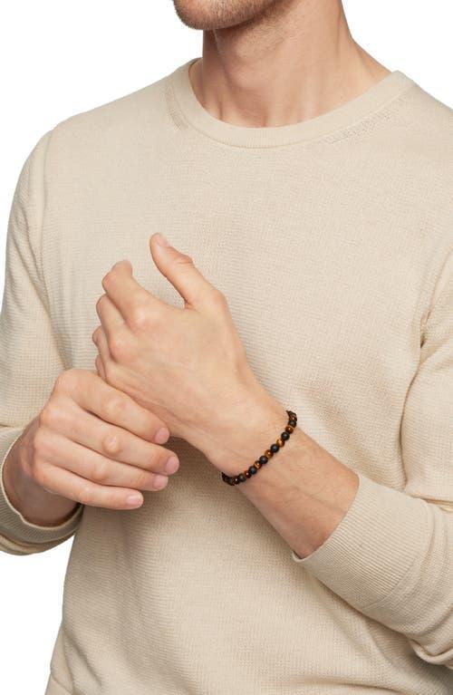 Mens Spiritual Beads Alternating Bracelet in Sterling Silver Product Image