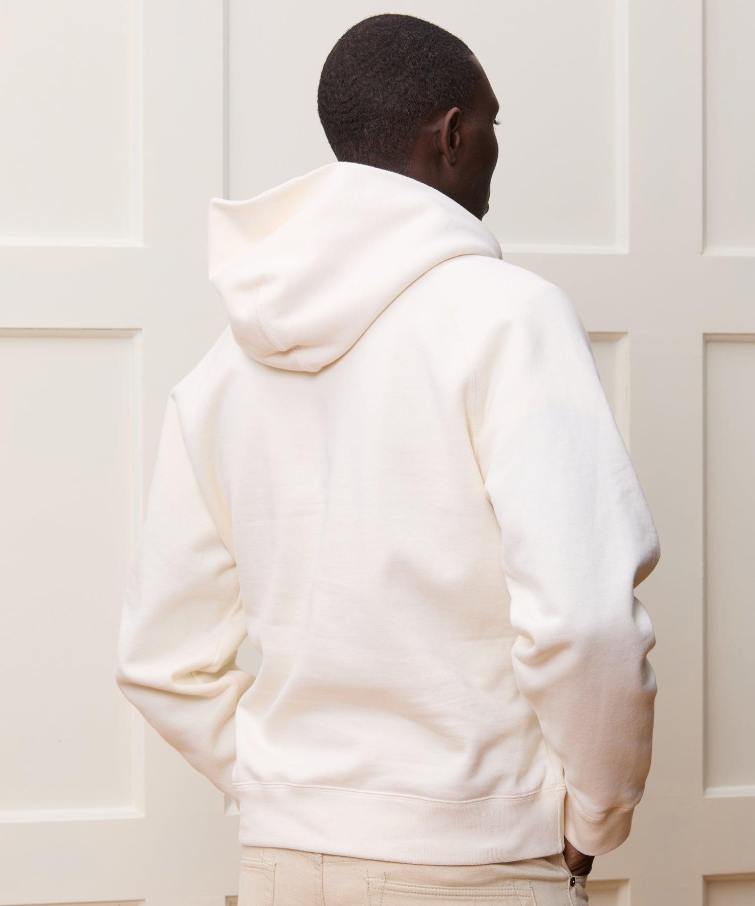 Cotton-Camelhair Fleece Hoodie in Vintage White Product Image