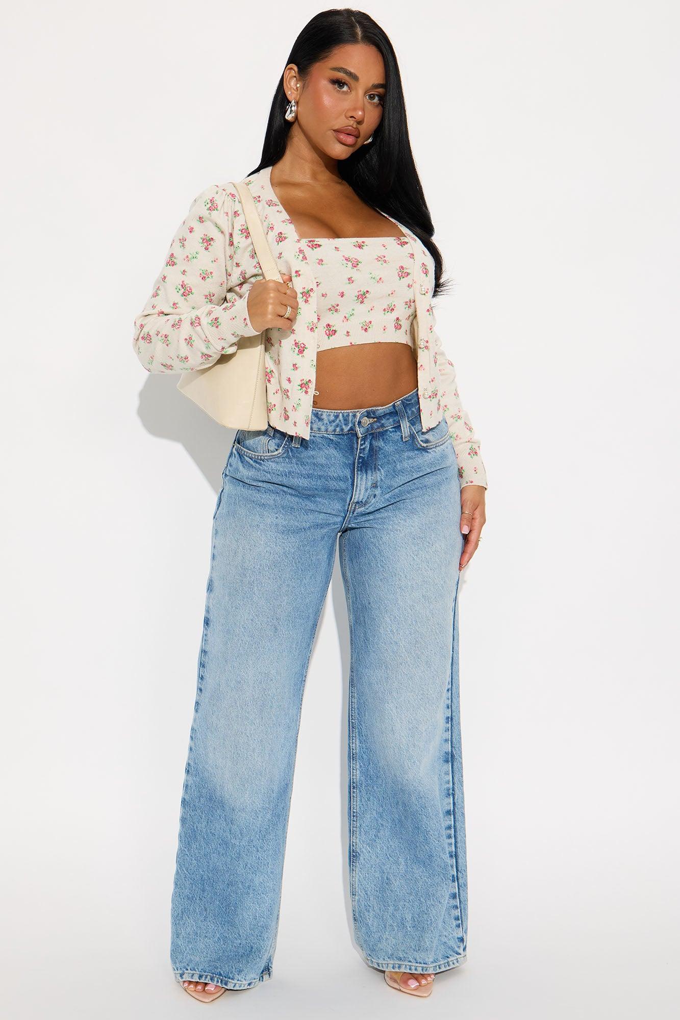 Soft Blossom Floral 2 Piece Cardigan - Cream/combo Product Image