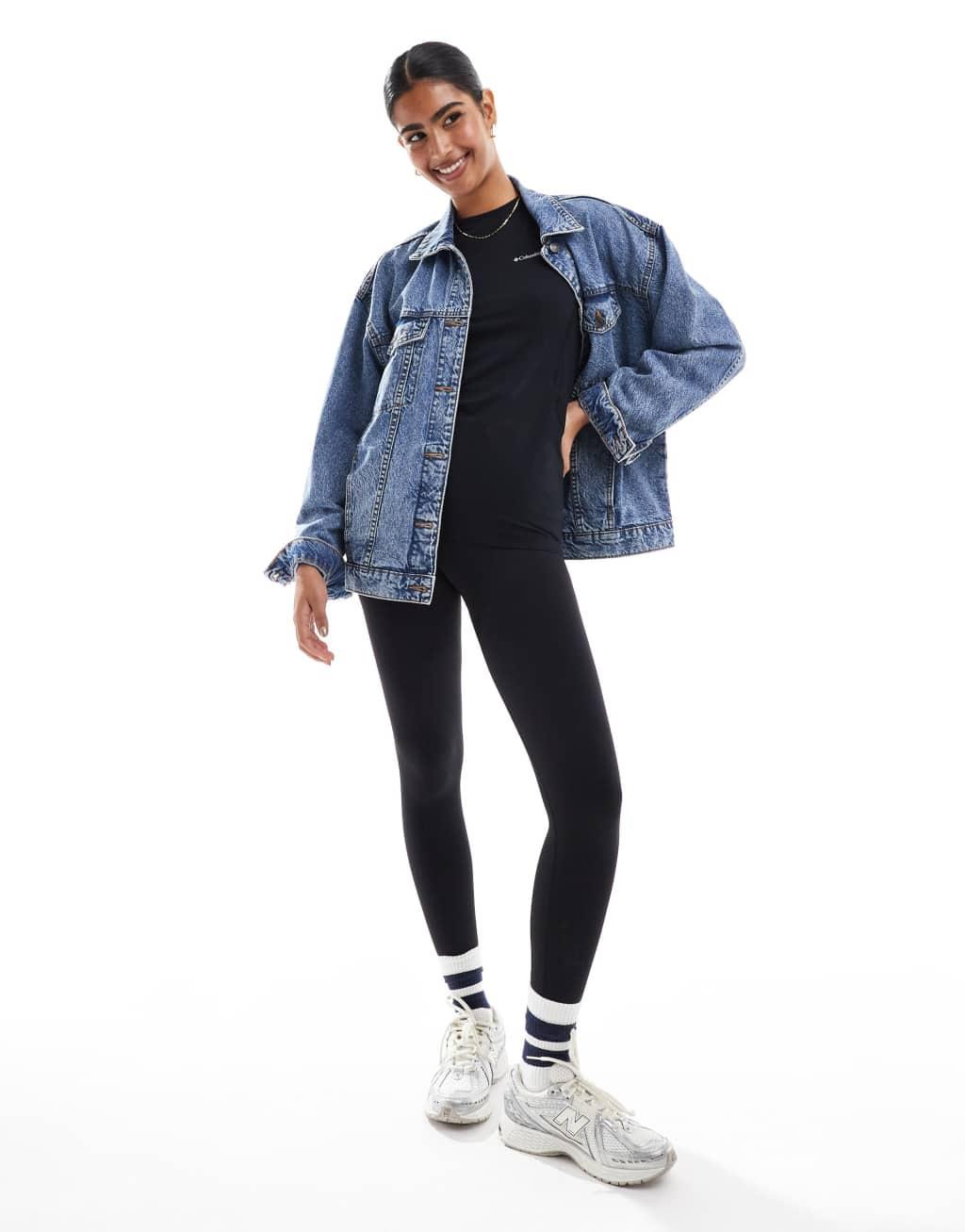 Columbia midweight stretch long sleeve ski top in black  Product Image