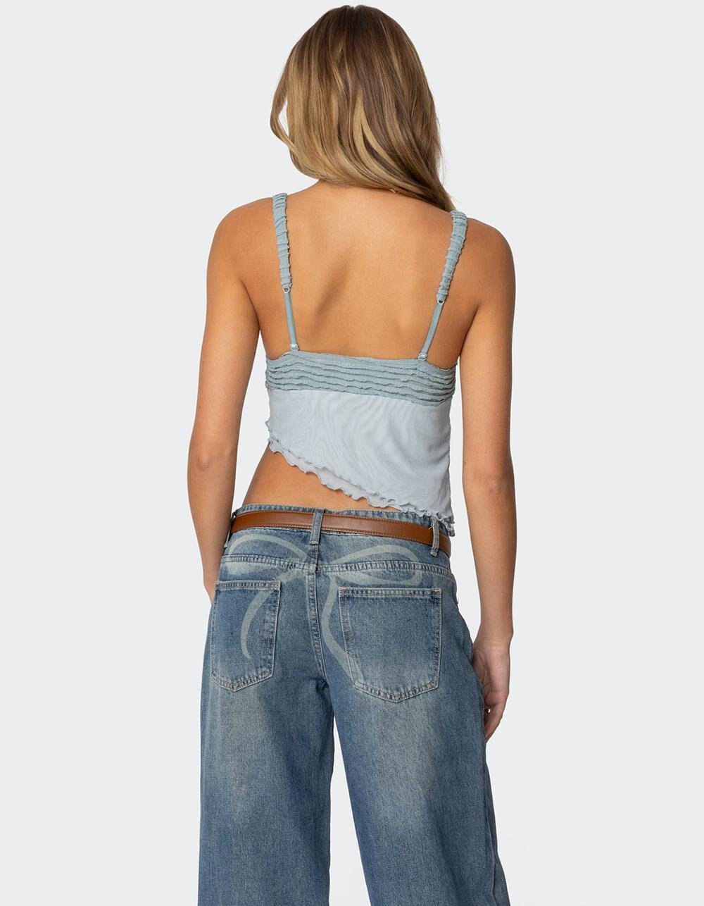 EDIKTED Ruffled Asymmetric Tank Top Product Image