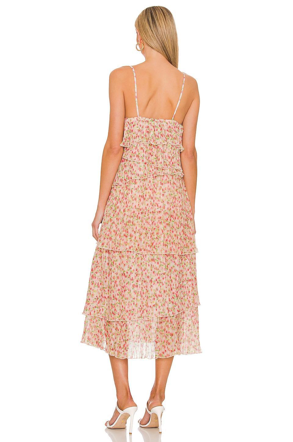 Floral Pleated Tiered Dress Something Navy Product Image