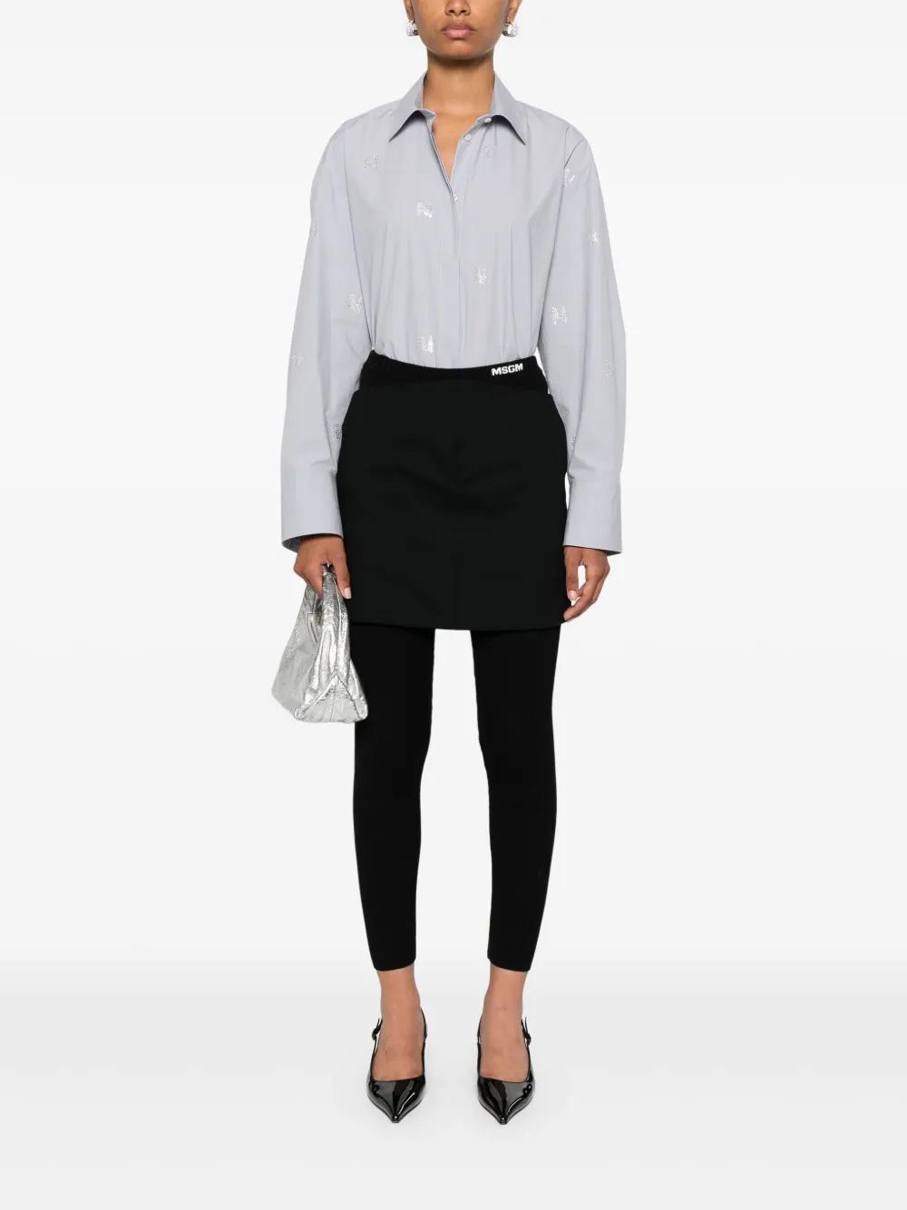 MSGM Logo-waistband Leggings In Black Product Image