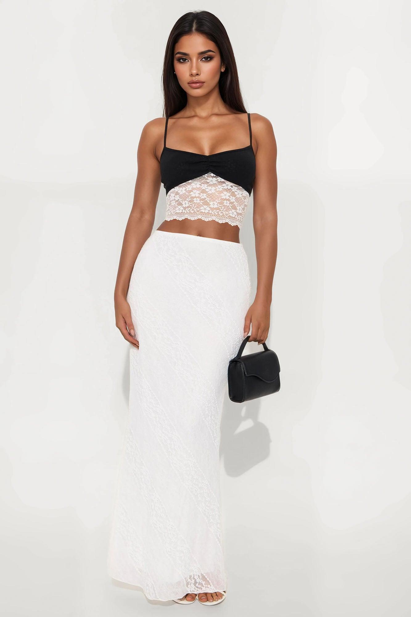 Mary Lace Cami Top - Black Product Image