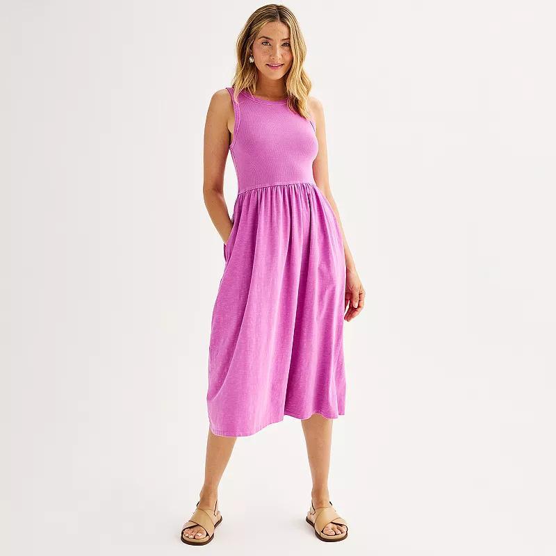 Petite Sonoma Goods For Life Mixed Media Knit Dress, Womens Product Image