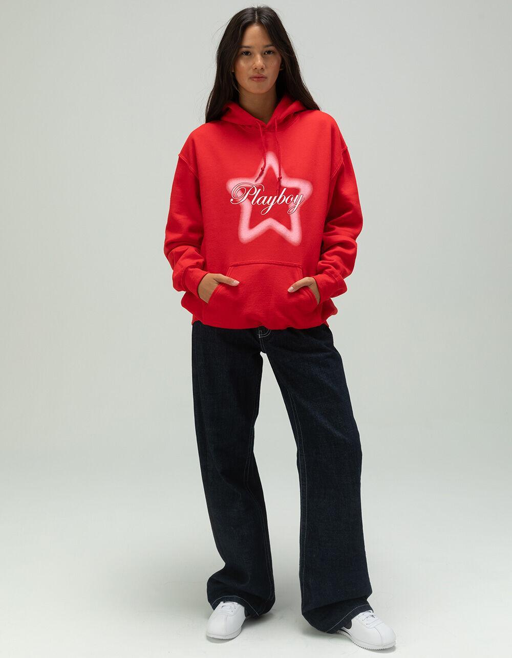 PLAYBOY Airbrush Star Womens Hoodie - RED Product Image