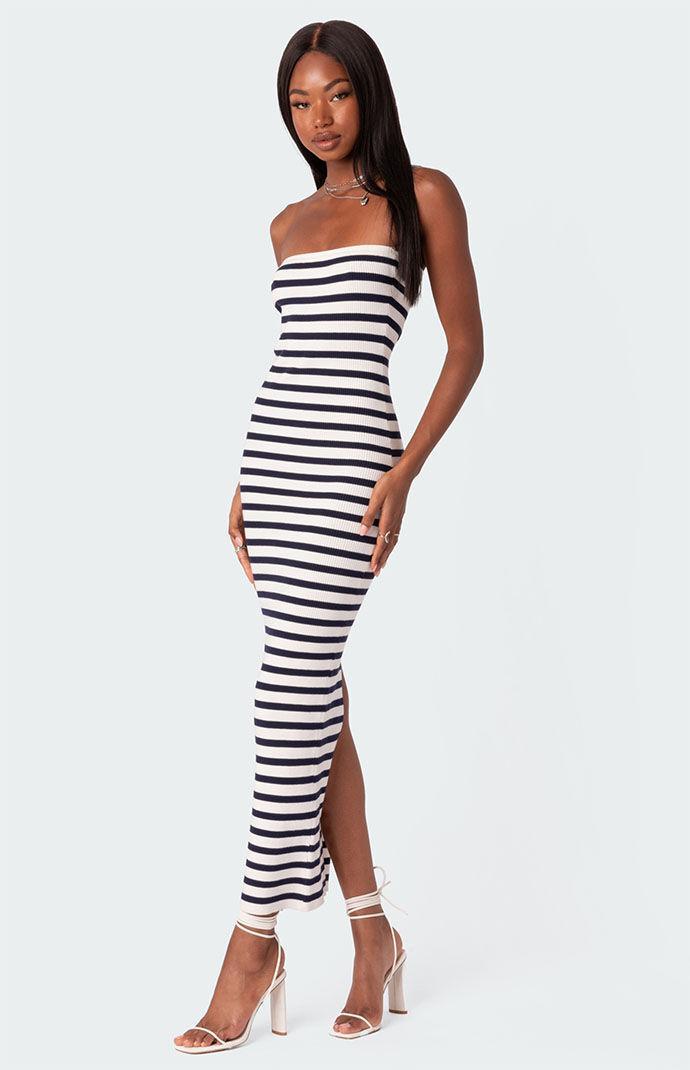 Edikted Women's Knit Back Slitted Maxi Dress - Product Image
