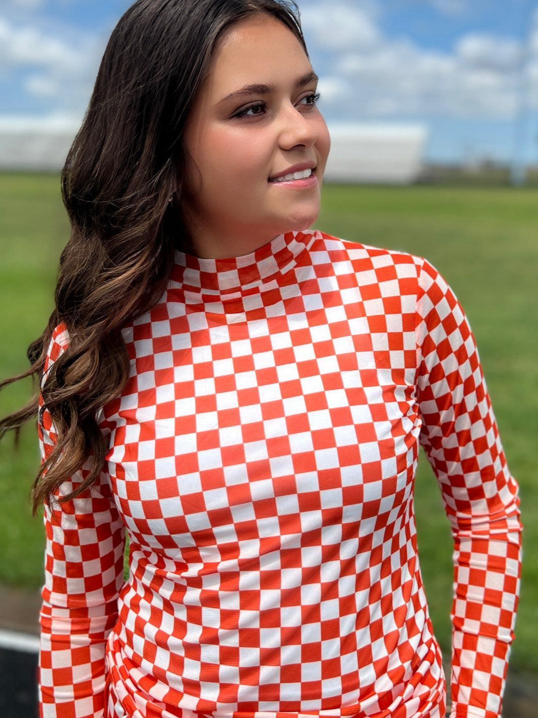 Plus Sterling Kreek Pep Rally Orange Mesh Top Product Image