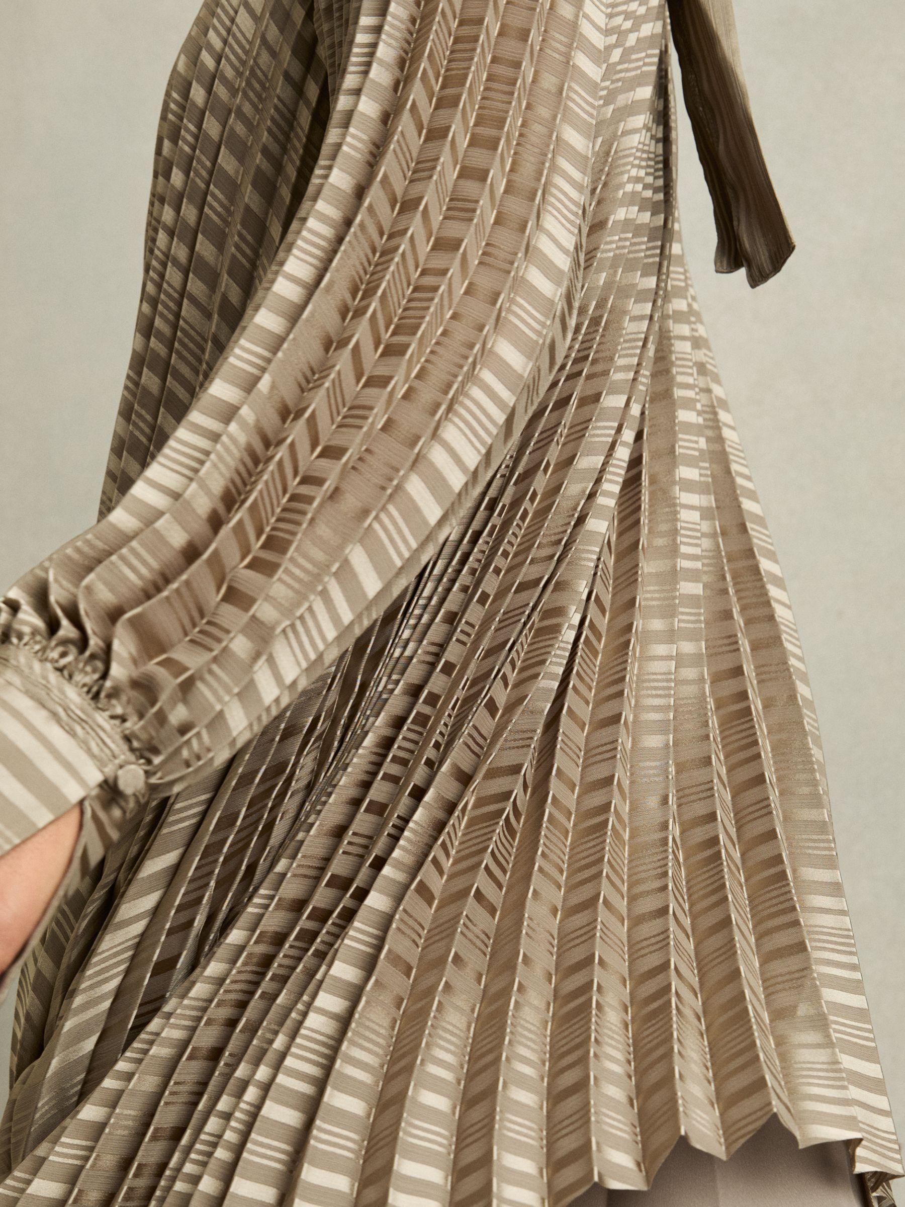 Pleated Belted Mini Dress in Sage Product Image