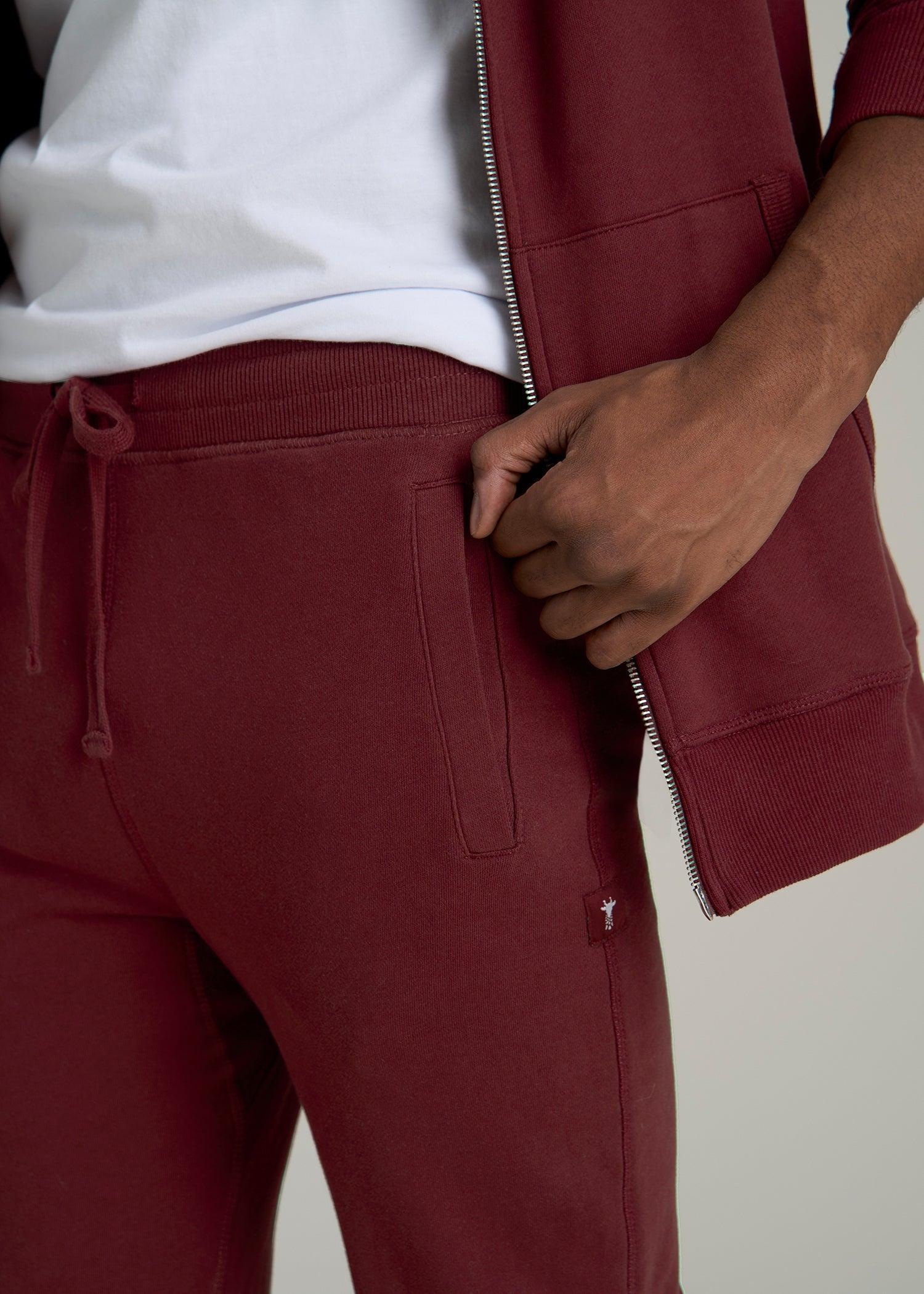 Wearever 2.0 French Terry Joggers for Tall Men in Red Ochre Product Image
