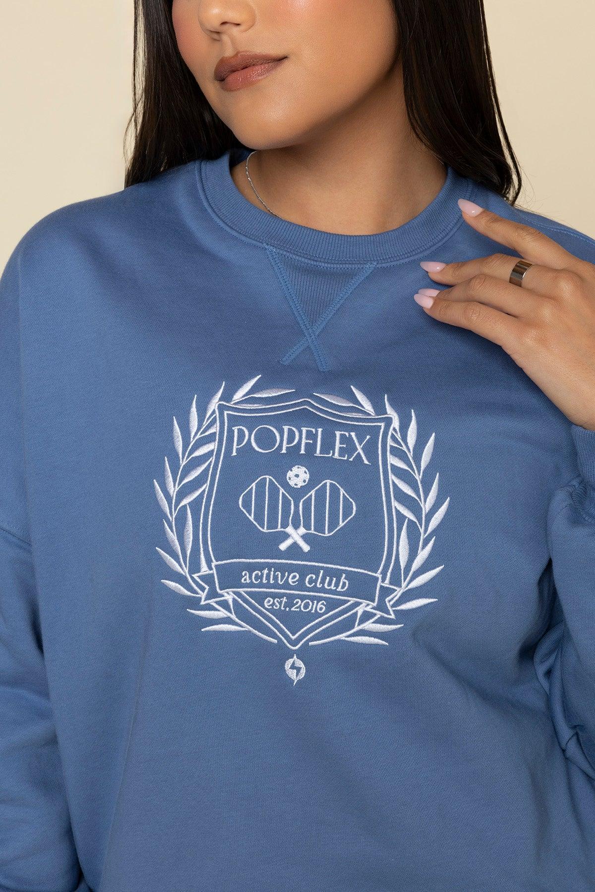 POPFLEX® Active Club Cloud Crewneck Sweater - Blue Horizon Product Image