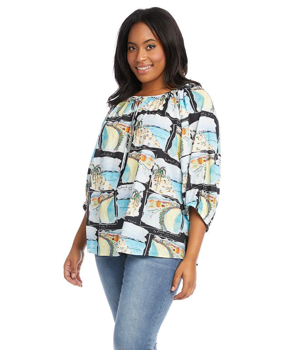 1L45583W   Karie Peasant Top by Karen Kane Product Image