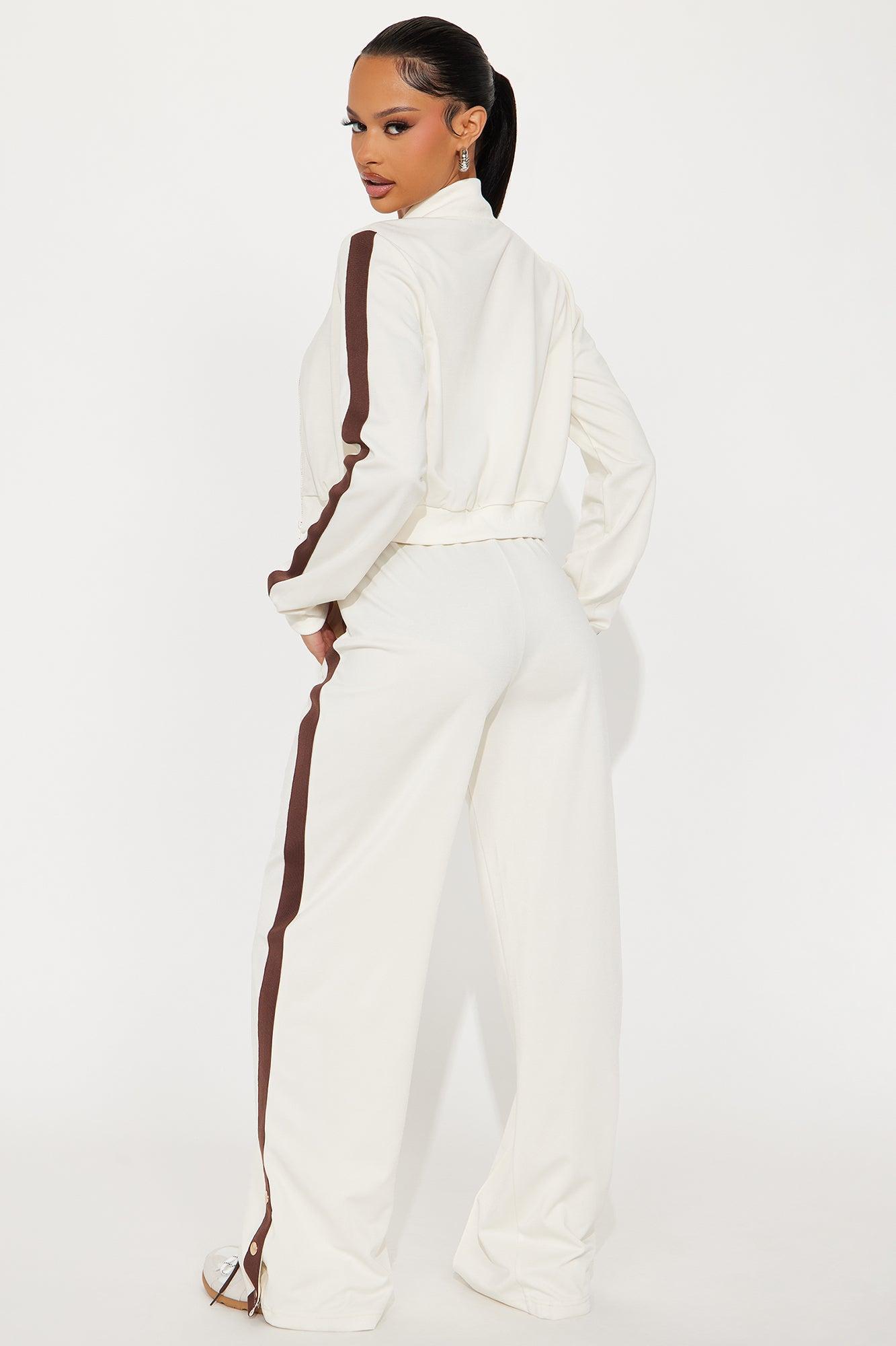 Hanging Out Later Pant Set - Cream/combo Product Image