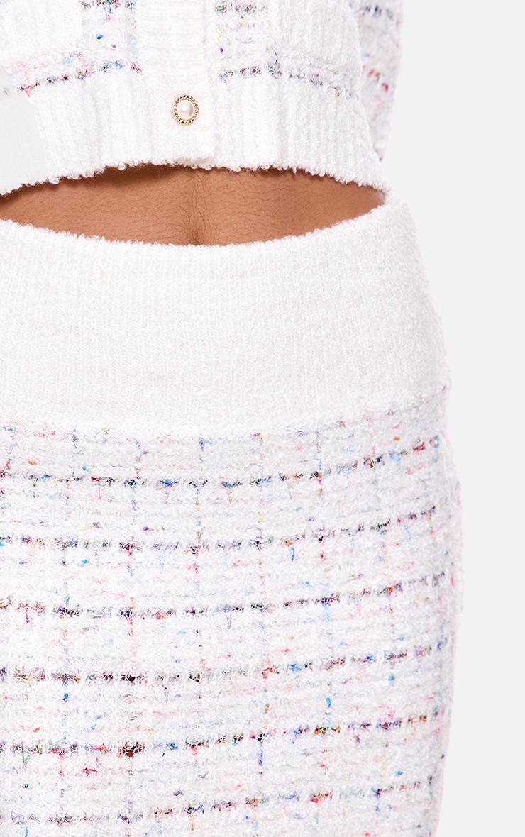 Multi Contrast Boucle Knit Mini Skirt Product Image