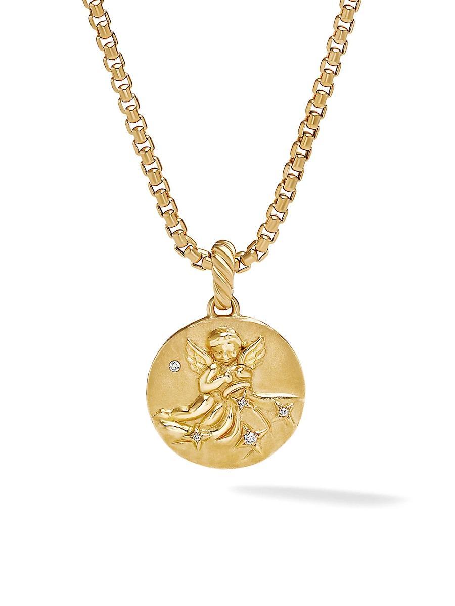 David Yurman 18K Yellow Gold Diamond Aquarius Amulet Pendant Product Image