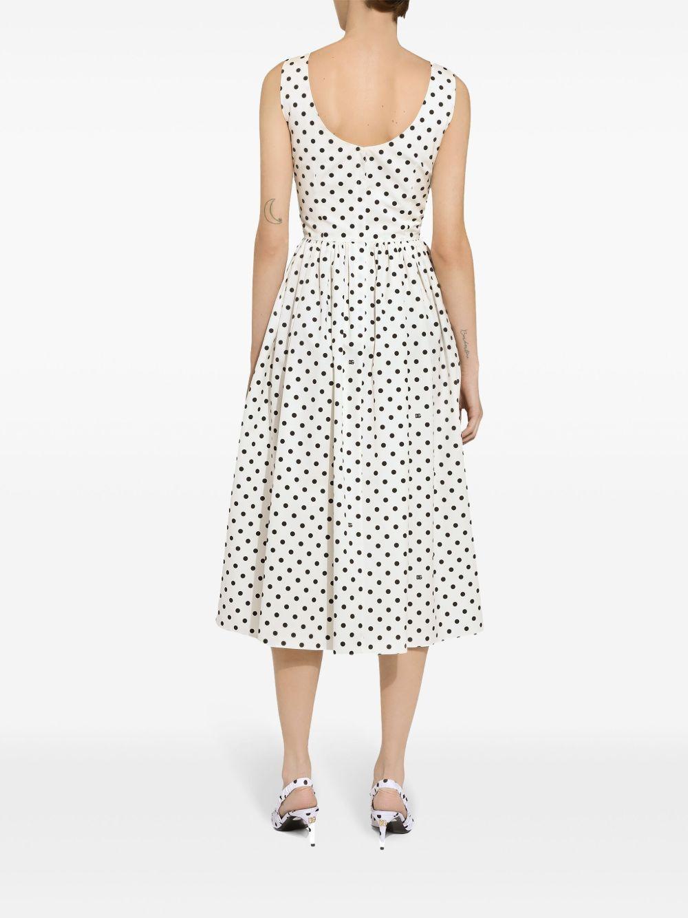polka-dot cotton midi dress Product Image