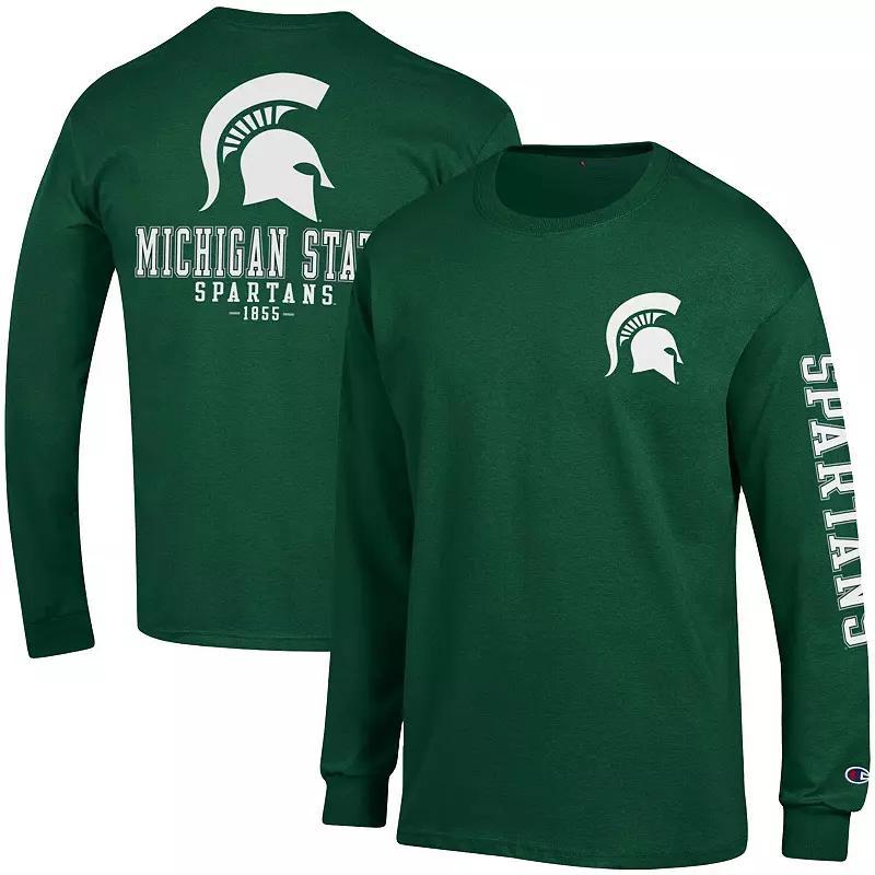 Men's Champion Green Michigan State Spartans Team Stack Long Sleeve T-Shirt, Size: XL Product Image