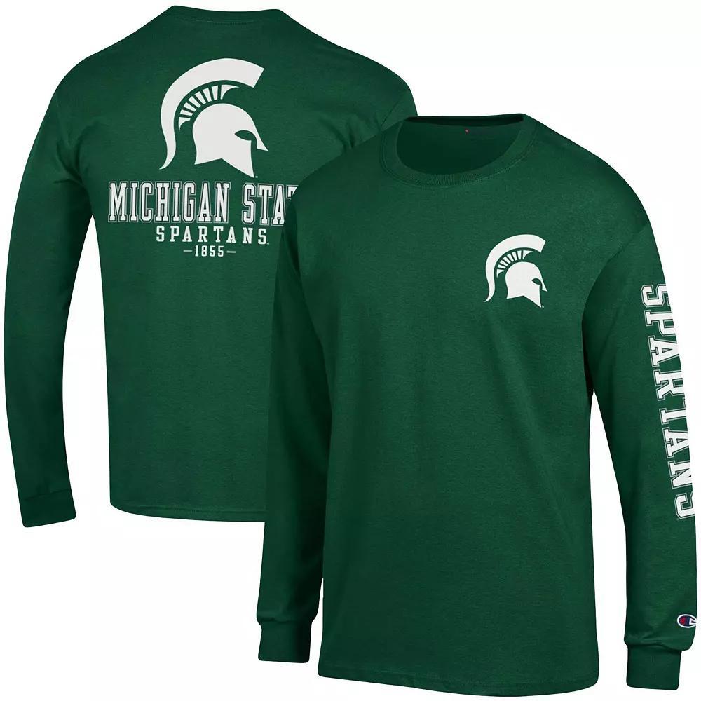 Men's Champion Green Michigan State Spartans Team Stack Long Sleeve T-Shirt, Size: XL Product Image