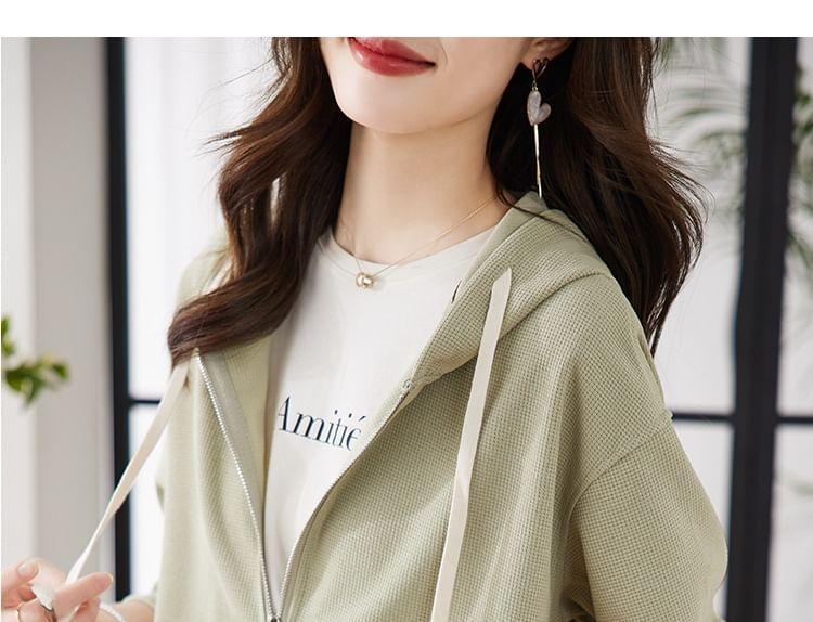 Plain Zip Hoodie Product Image