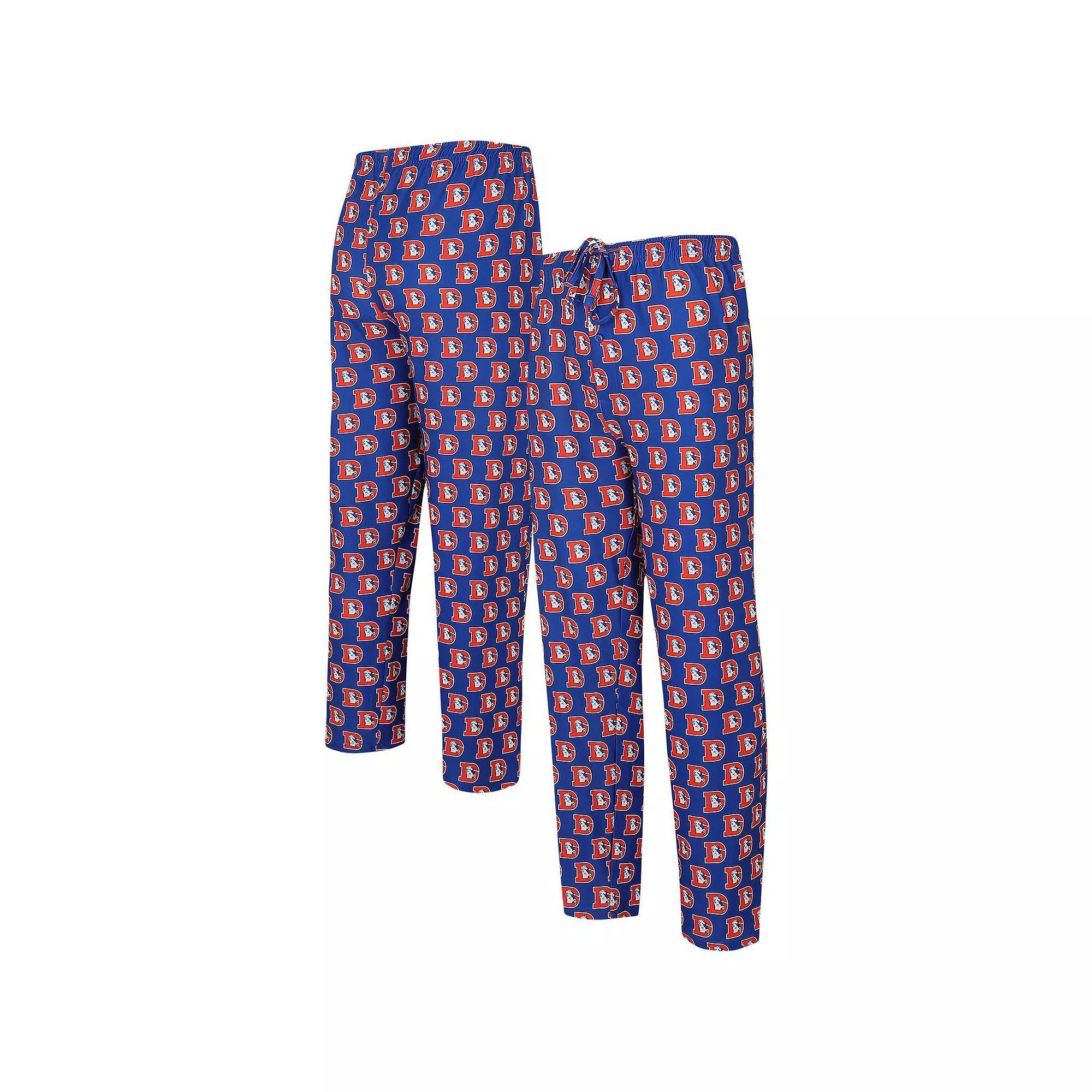 Men's Concepts Sport  Royal Denver Broncos Gauge Throwback Allover Print Knit Pants, Size: 2XL, Blue Product Image
