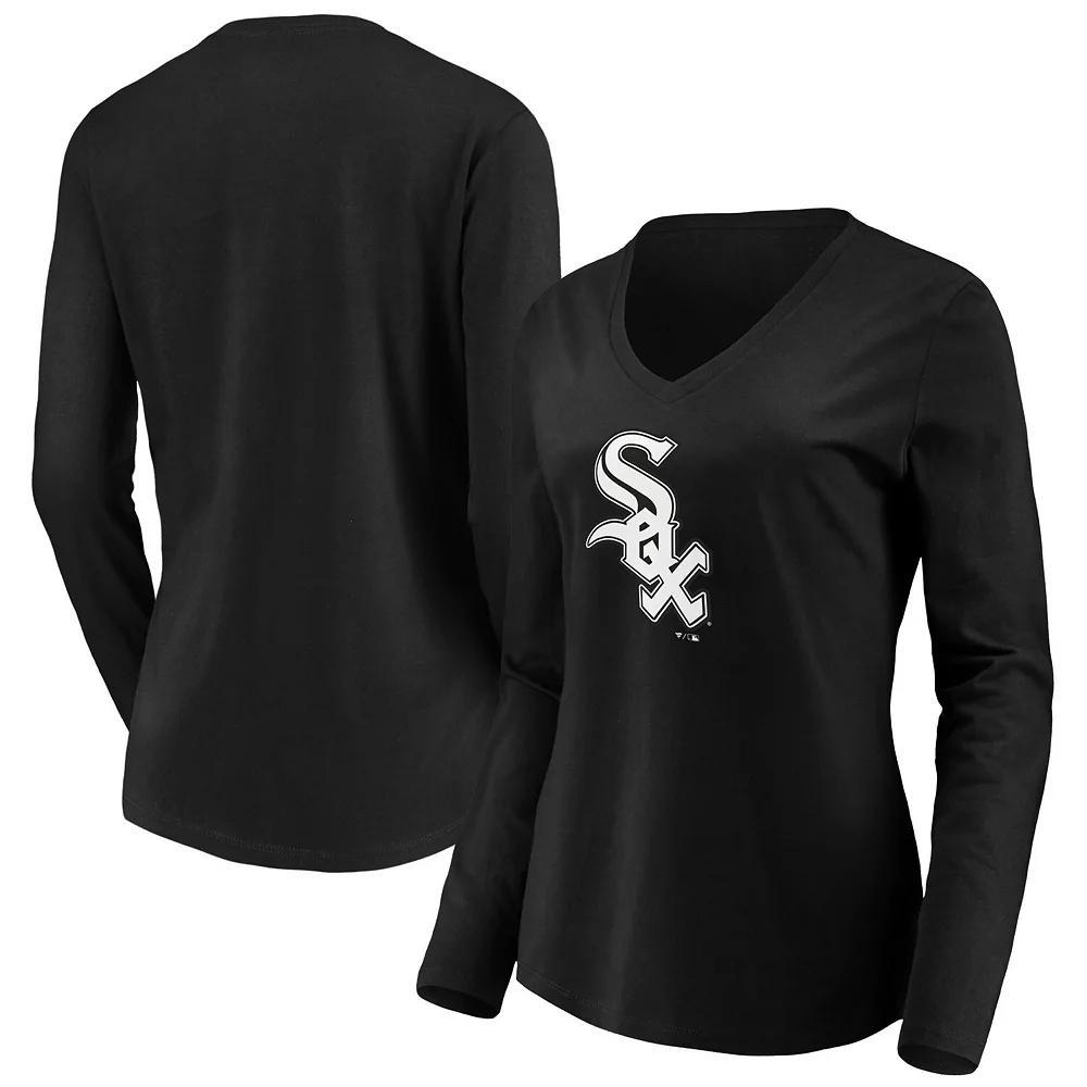 Womens Fanatics Branded Chicago White Sox Official Logo Long Sleeve V-Neck T-Shirt Product Image