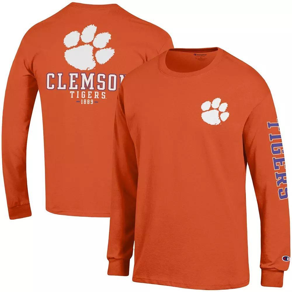Men's Champion Orange Clemson Tigers Team Stack Long Sleeve T-Shirt, Size: XL Product Image