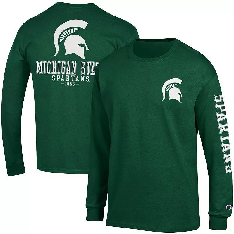 Men's Champion Green Michigan State Spartans Team Stack Long Sleeve T-Shirt, Size: XL Product Image
