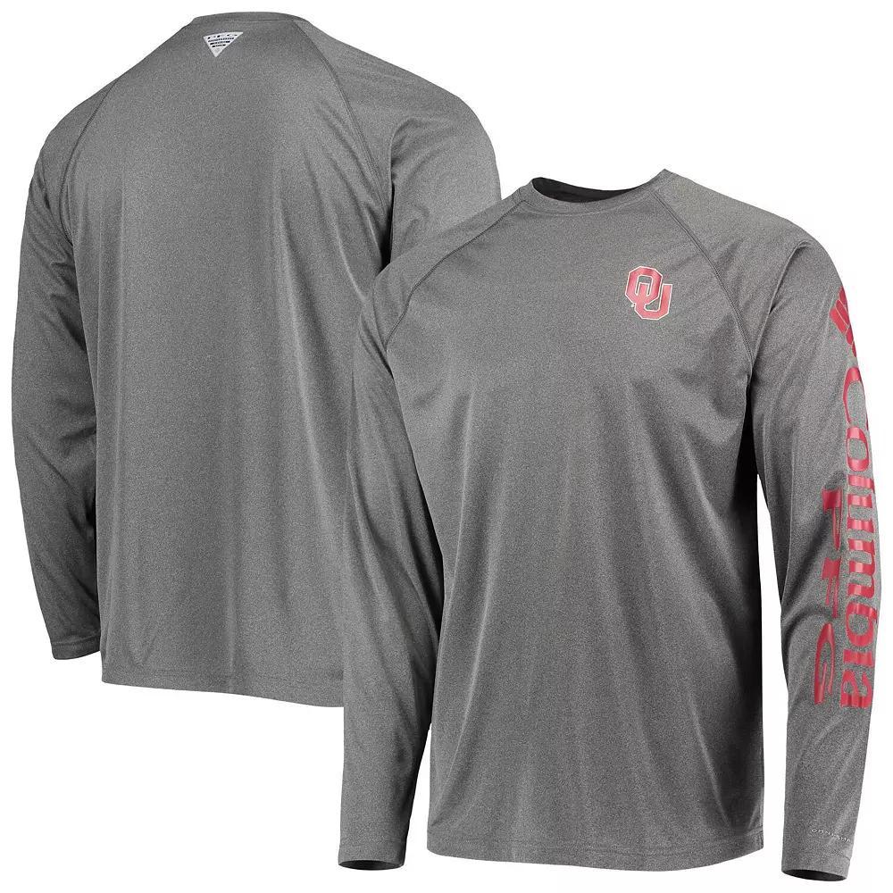 Men's Columbia Charcoal Oklahoma Sooners PFG Terminal Tackle Omni-Shade Long Sleeve T-Shirt, Size: Large Product Image